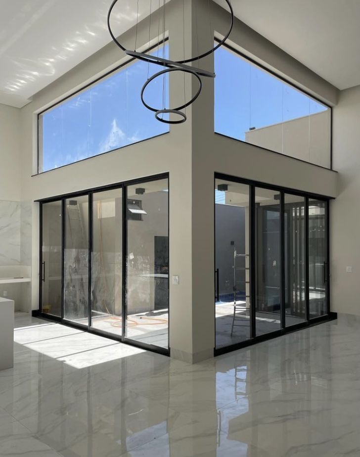 Glass facade installation